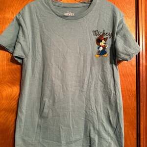 MICKEY MOUSE Western Boys Tee - TEAL BLUE - L